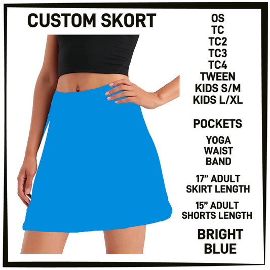 S9MG - Bright Blue Skort with Pockets - Preorder Closing 1/29 ETA: Late April