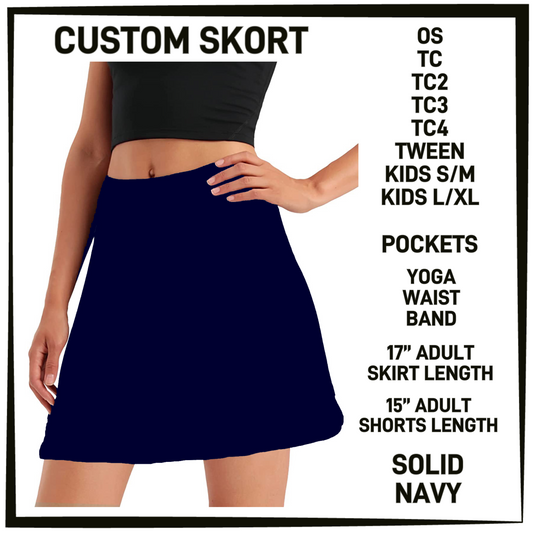 S9MG - Solid Navy Skort with Pockets - Preorder Closing 1/29 ETA: Late April