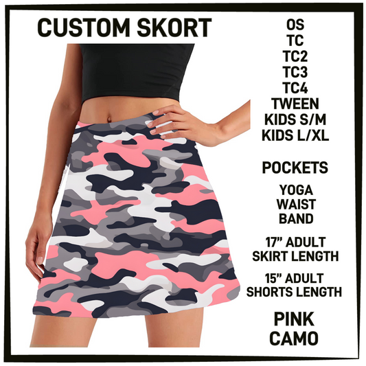 S9MG - Pink Camo Skort with Pockets - Preorder Closing 1/29 ETA: Late April