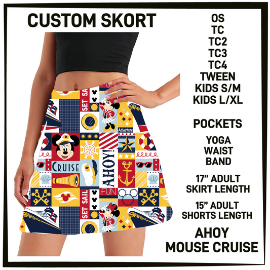 S9MG - Ahoy Mouse Cruise Skort with Pockets - Preorder Closing 1/29 ETA: Late April