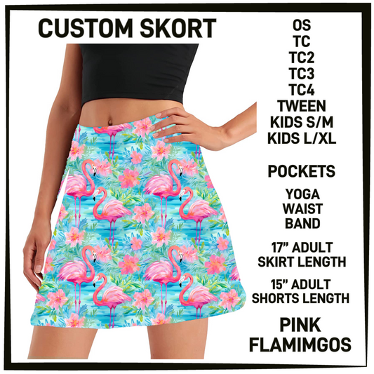 S9MG - Pink Flamingos Skort with Pockets - Preorder Closing 1/29 ETA: Late April