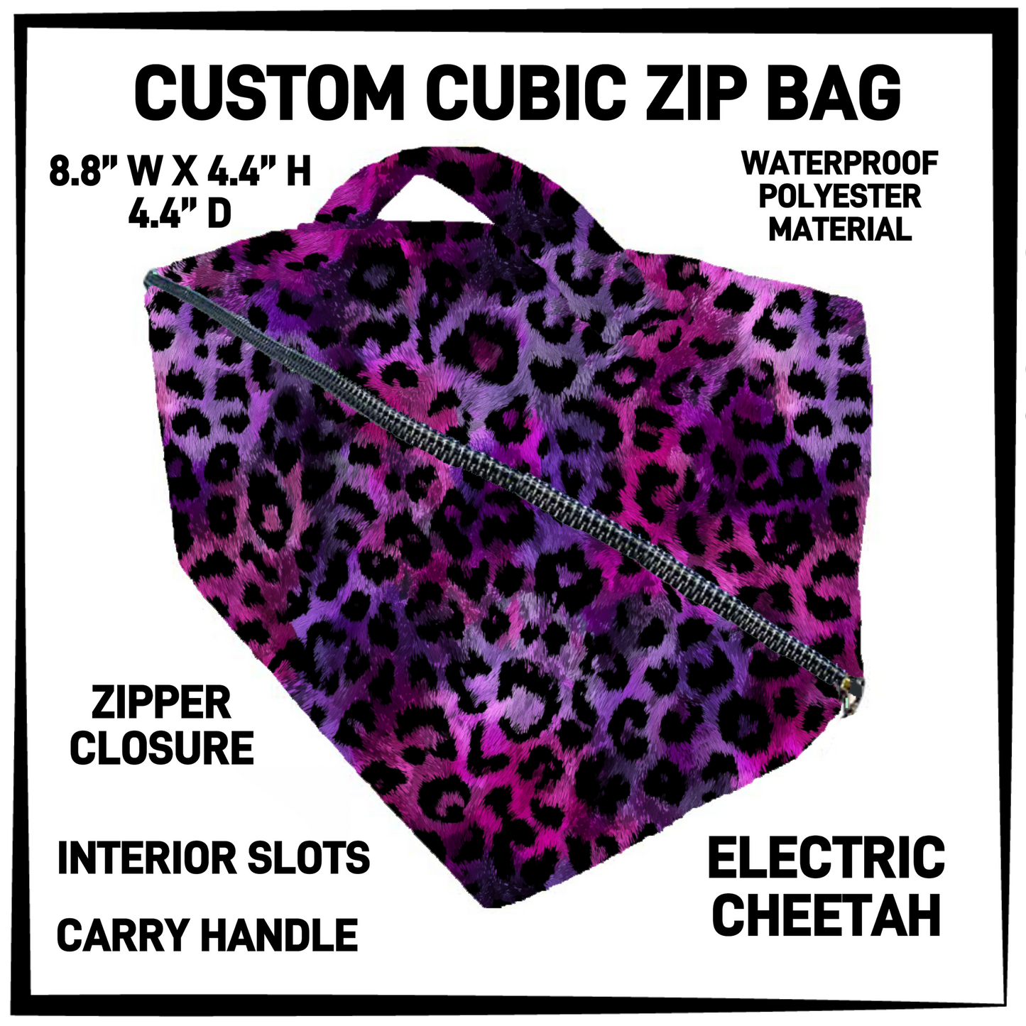CZ1B - Electric Cheetah Cubic Zip Bag - Preorder Closing 7/8 ETA: Early Sept