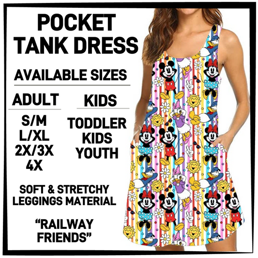 TK6D - Railway Friends Tank Dress with Side Pockets - Preorder Closing 3/12 ETA: Late May
