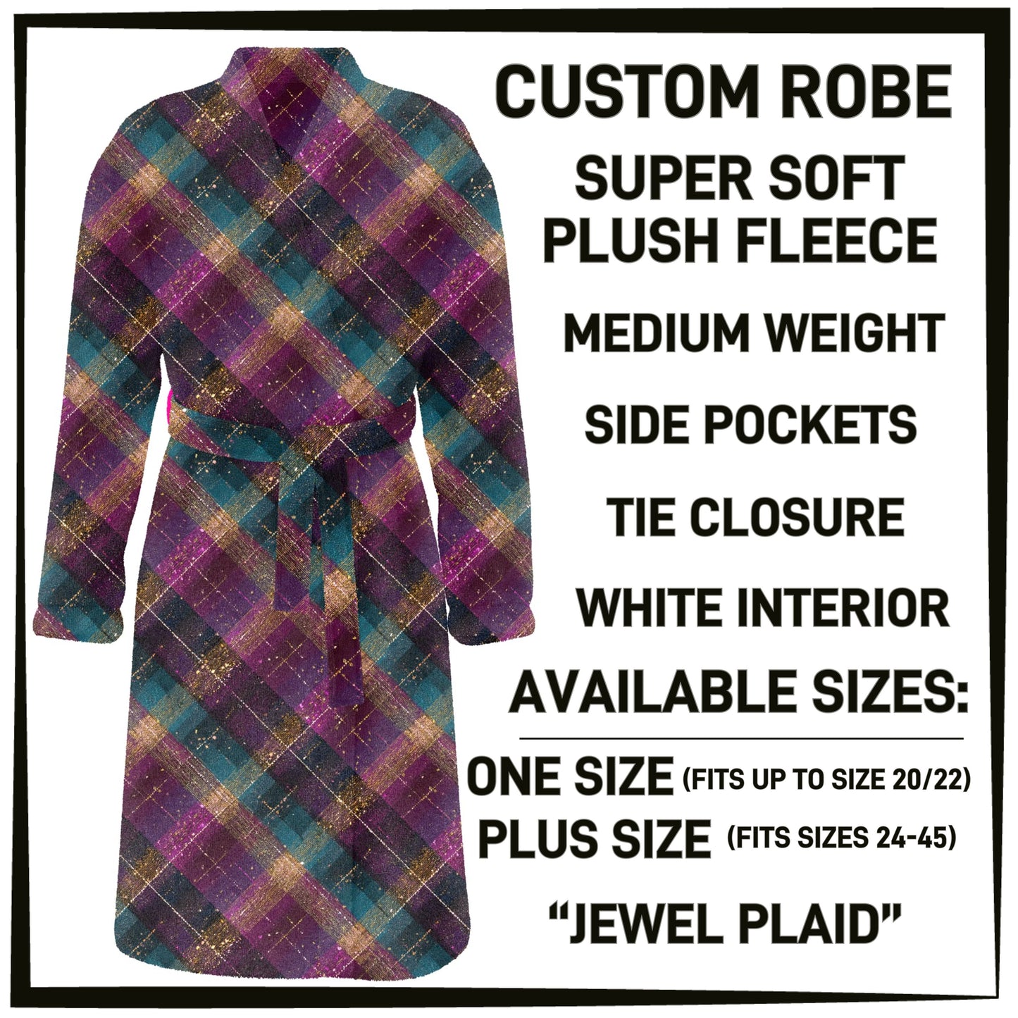 Jewel Plaid Robe