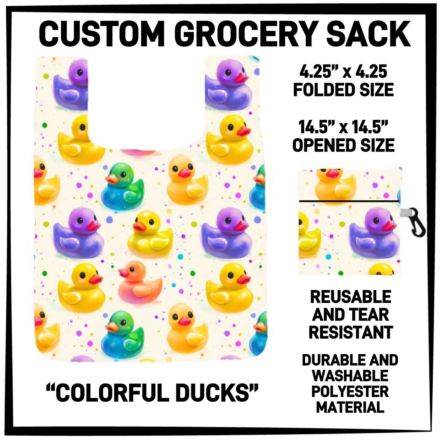 GS3K - Colorful Ducks Grocery Sack - Preorder ETA: Mid-Jan