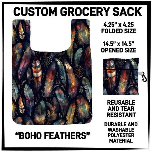 GS3K - Boho Feathers Grocery Sack - Preorder ETA: Mid-Jan