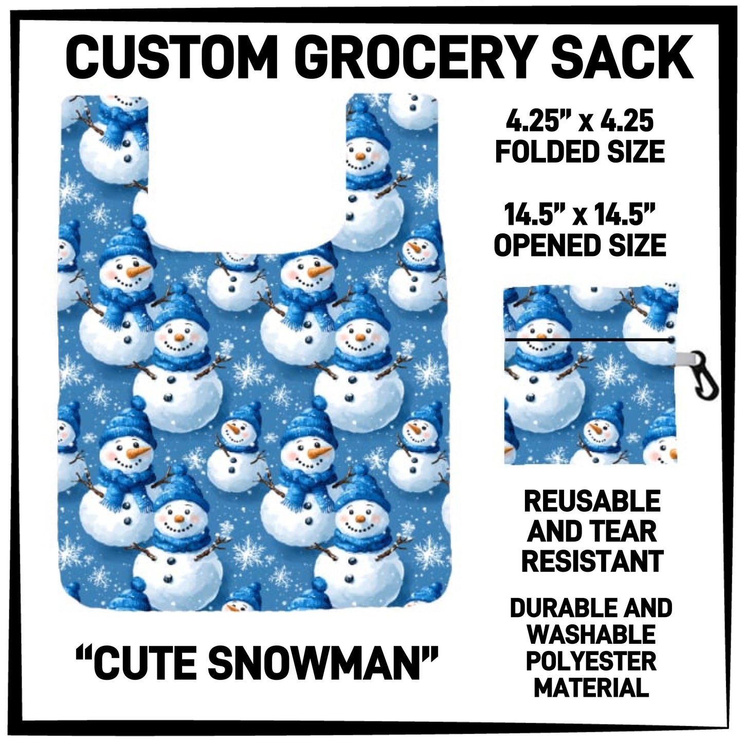 GS3K - Cute Snowman Grocery Sack - Preorder ETA: Mid-Jan