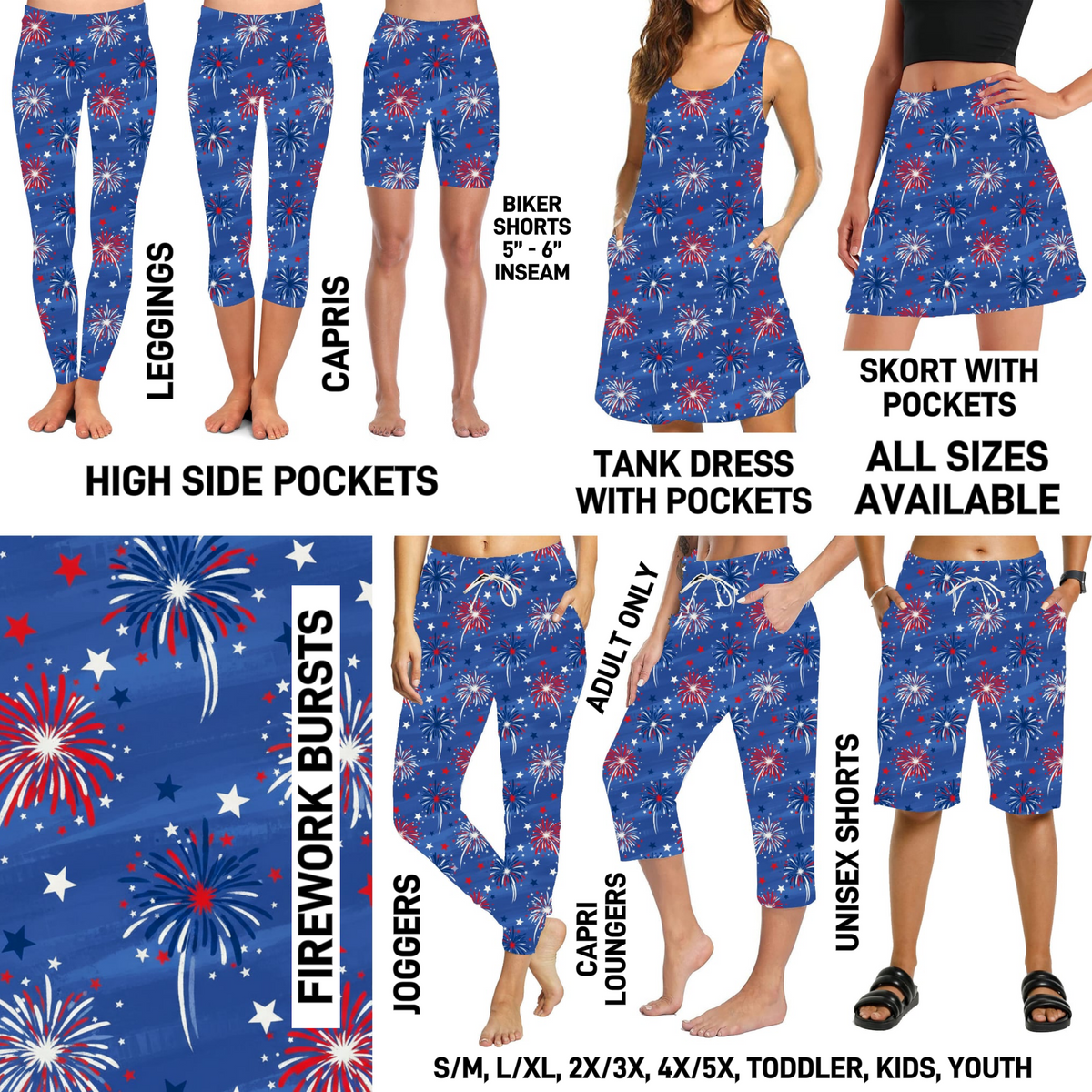 RTS - Firework Bursts Full Joggers with Pockets