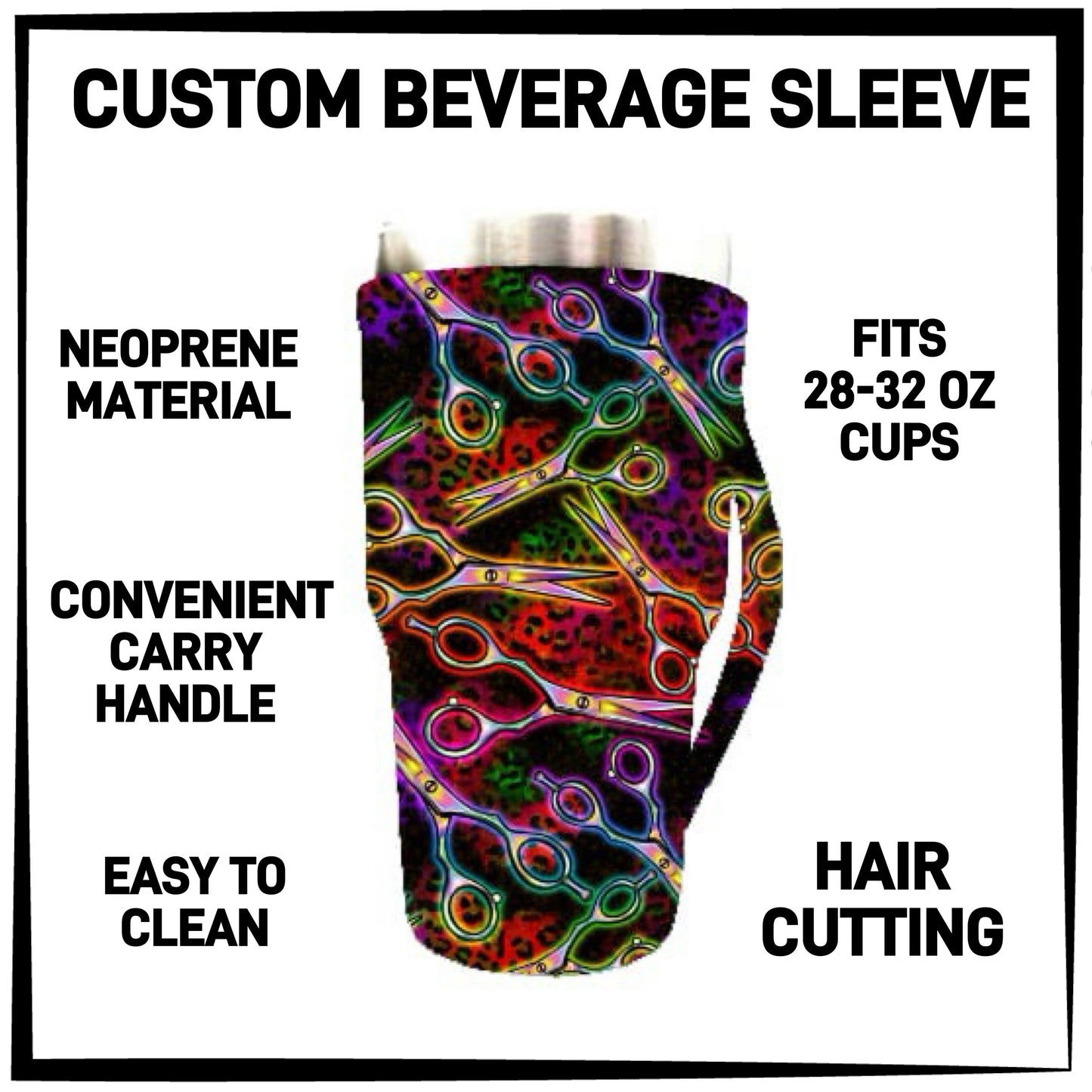 RTS - Hair Cutting 28-32oz Beverage Sleeves