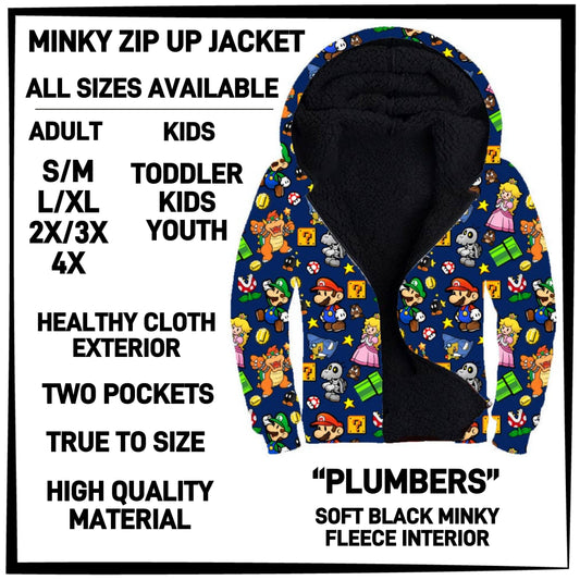 MK3J - Plumbers Minky Zip Up Jacket - Preorder Closing 12/23 ETA: Late Feb