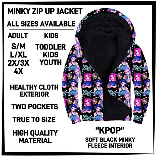 MK3J - Kpop Minky Zip Up Jacket - Preorder Closing 12/23 ETA: Late Feb