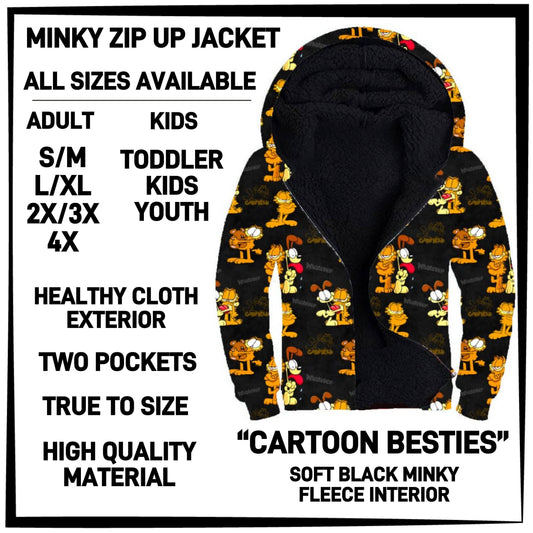MK3J - Cartoon Besties Minky Zip Up Jacket - Preorder Closing 12/23 ETA: Late Feb