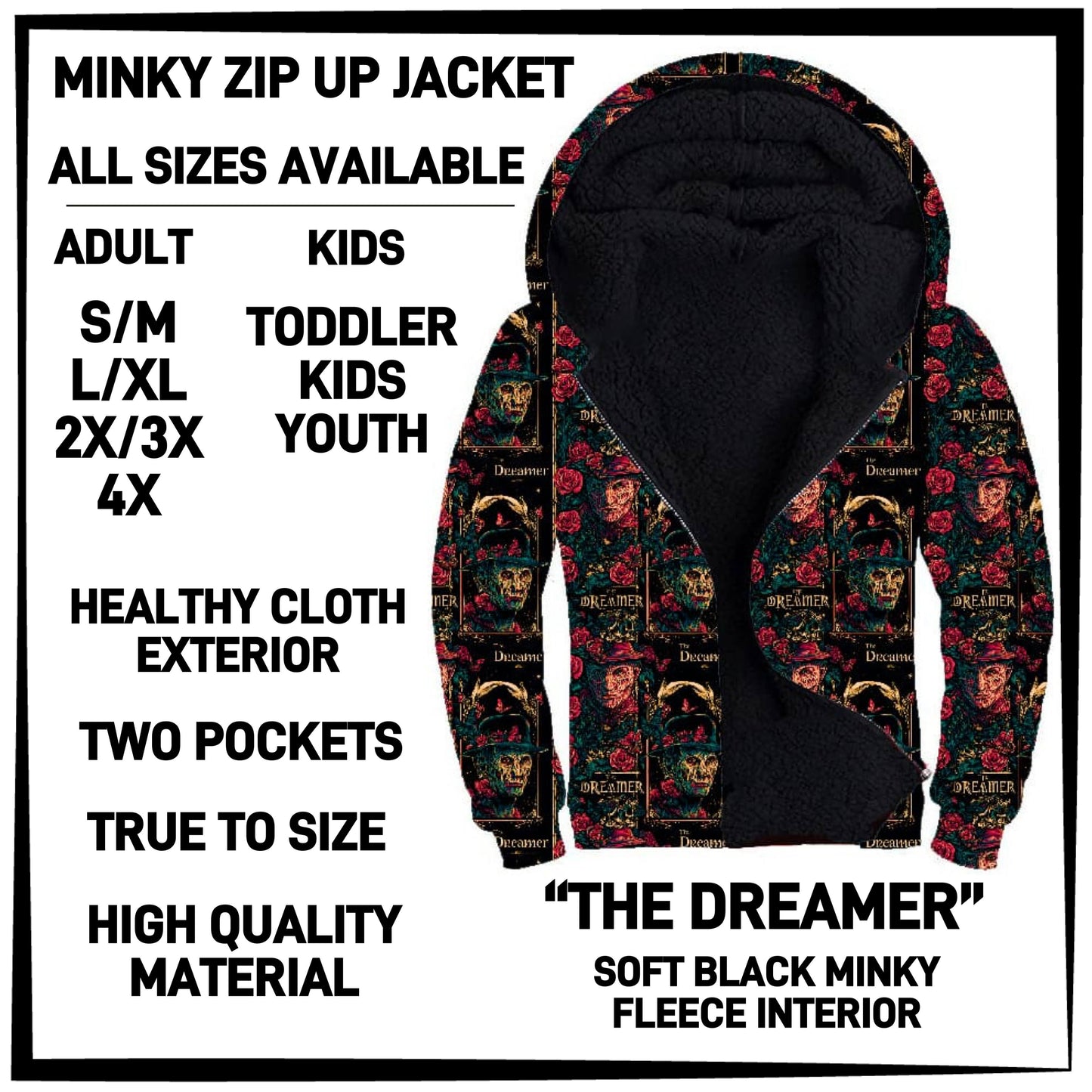MK3J - The Dreamer Minky Zip Up Jacket - Preorder Closing 12/23 ETA: Late Feb