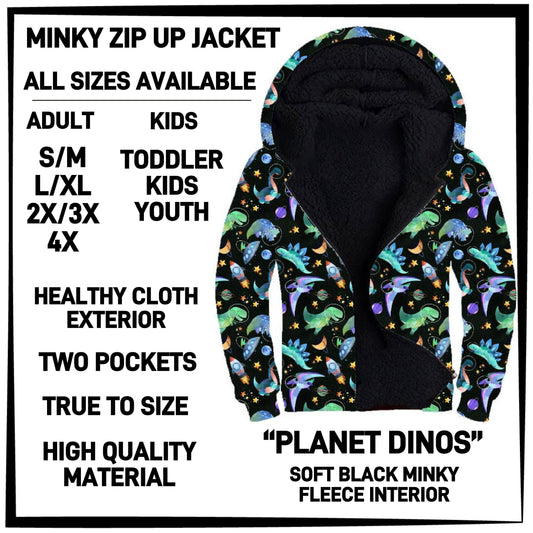 MK3J - Planet Dinos Minky Zip Up Jacket - Preorder Closing 12/23 ETA: Late Feb