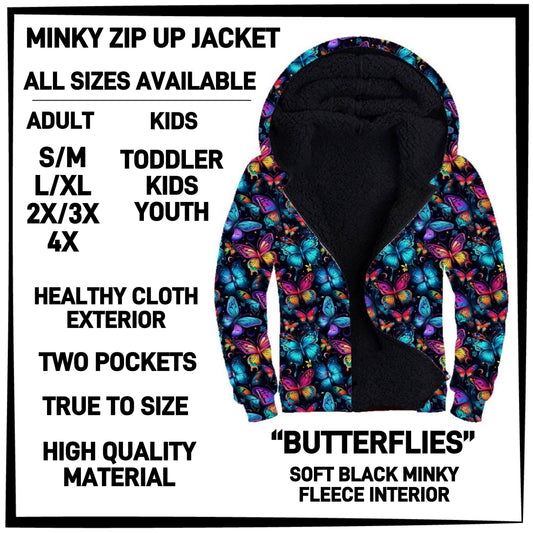 MK3J - Butterflies Minky Zip Up Jacket - Preorder Closing 12/23 ETA: Late Feb