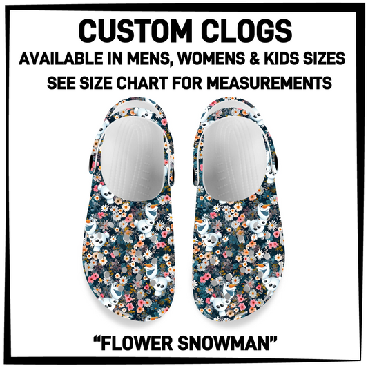 CM6C - Flower Snowman Custom Clogs - Preorder Closing 12/28 ETA: Late Feb