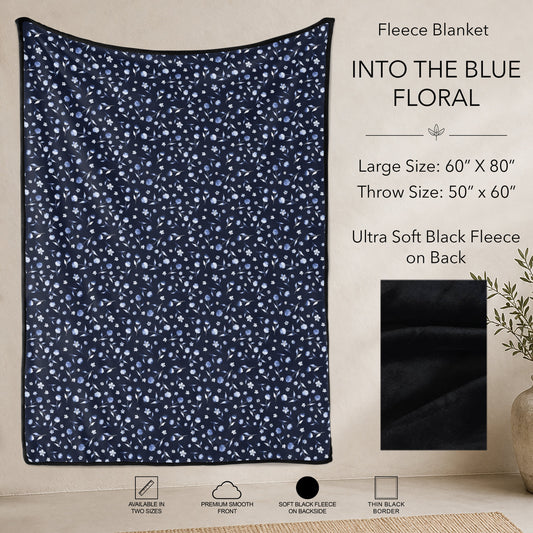 B304 - Pre-Order Into the Blue Floral Fleece Blanket (Closes 7/31. ETA: early Oct)