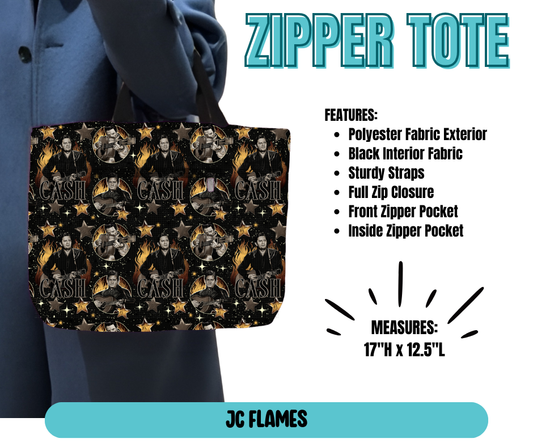 Preorder! Closes 5/21. ETA August. JC Flames Zipper Tote