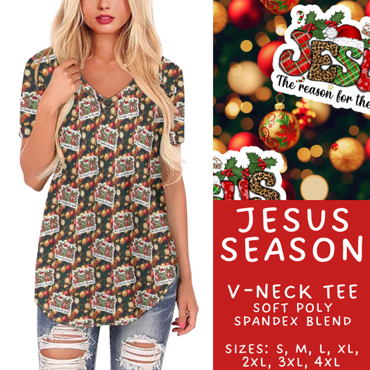 Batch #424 - Jingle All The Way - Closes 10/3 - ETA mid/late Nov - Jesus Season V-Neck Tee