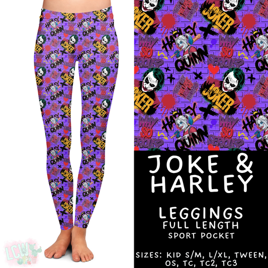 Batch #454 - Cool Characters 10 - Closes 11/26 - ETA mid Jan - Joke & Harley Full Length Leggings