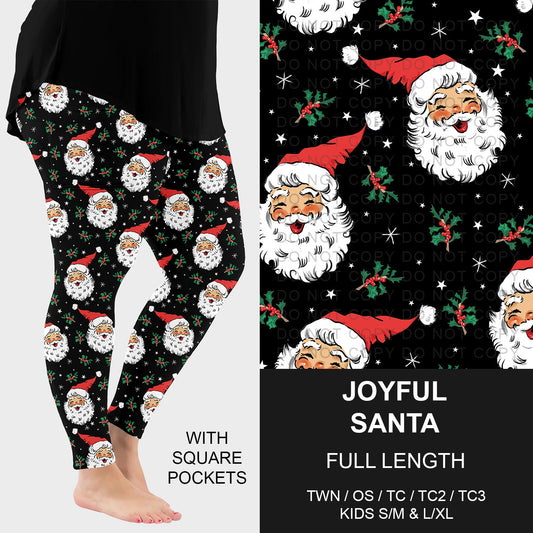 B253 - Preorder Joyful Santa Leggings w/ Pockets (Closes 9/28. ETA late Nov.)