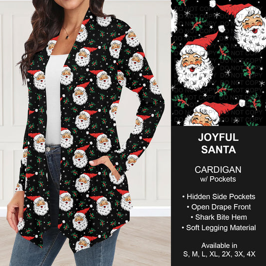 B253 - Preorder Joyful Santa Cardigan w/ Pockets (Closes 9/28. ETA: late Nov.)