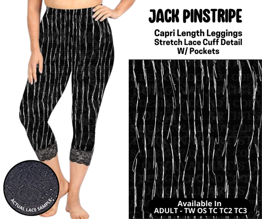 Preorder! Closes 5/12. ETA August. Jack Pinstripe Lace Cuff Capris w/ Pockets