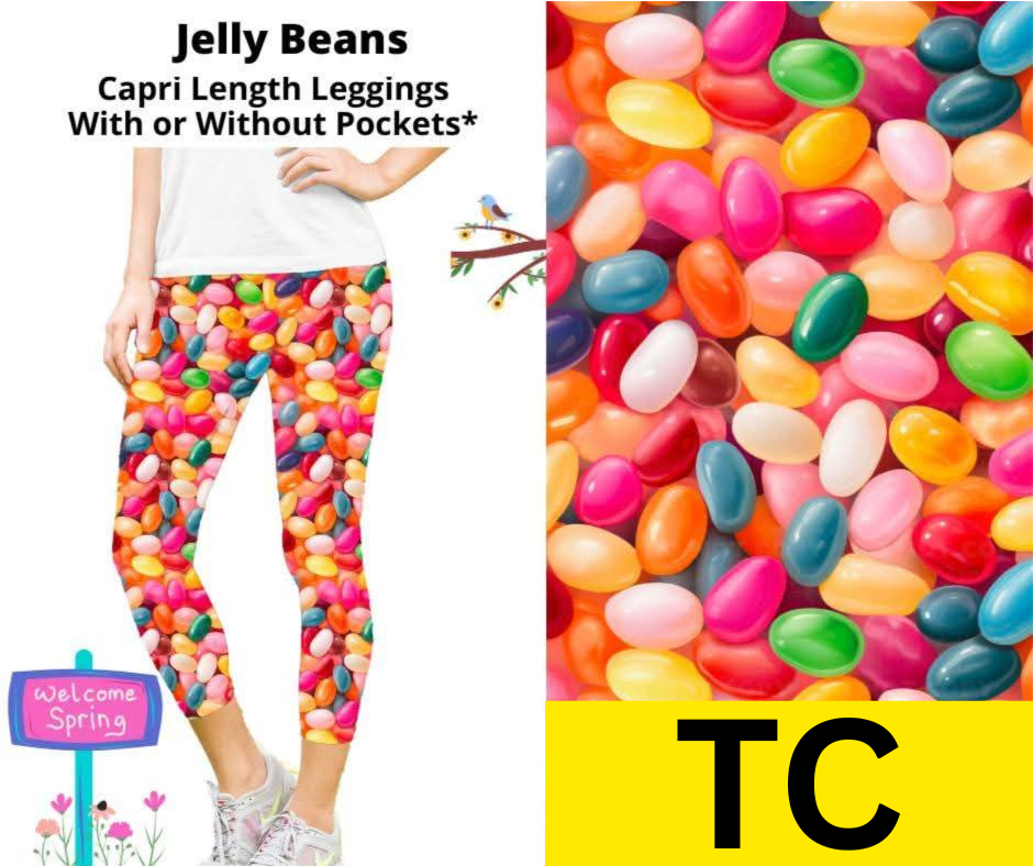 Jelly Beans Capri Length Leggings w/ Pockets