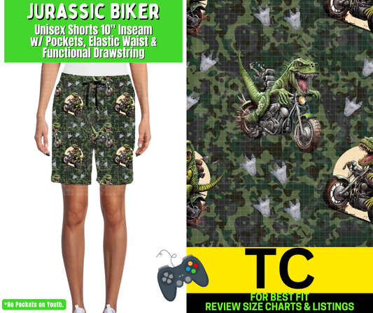 Dino Biker Unisex Shorts
