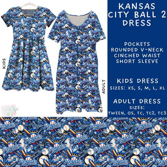 Batch #498 - Strike Out 3 - Closes 3/2 - ETA early May - Kansas City Ball 2 Adult & Kids Dresses - Alonna's Legging Land