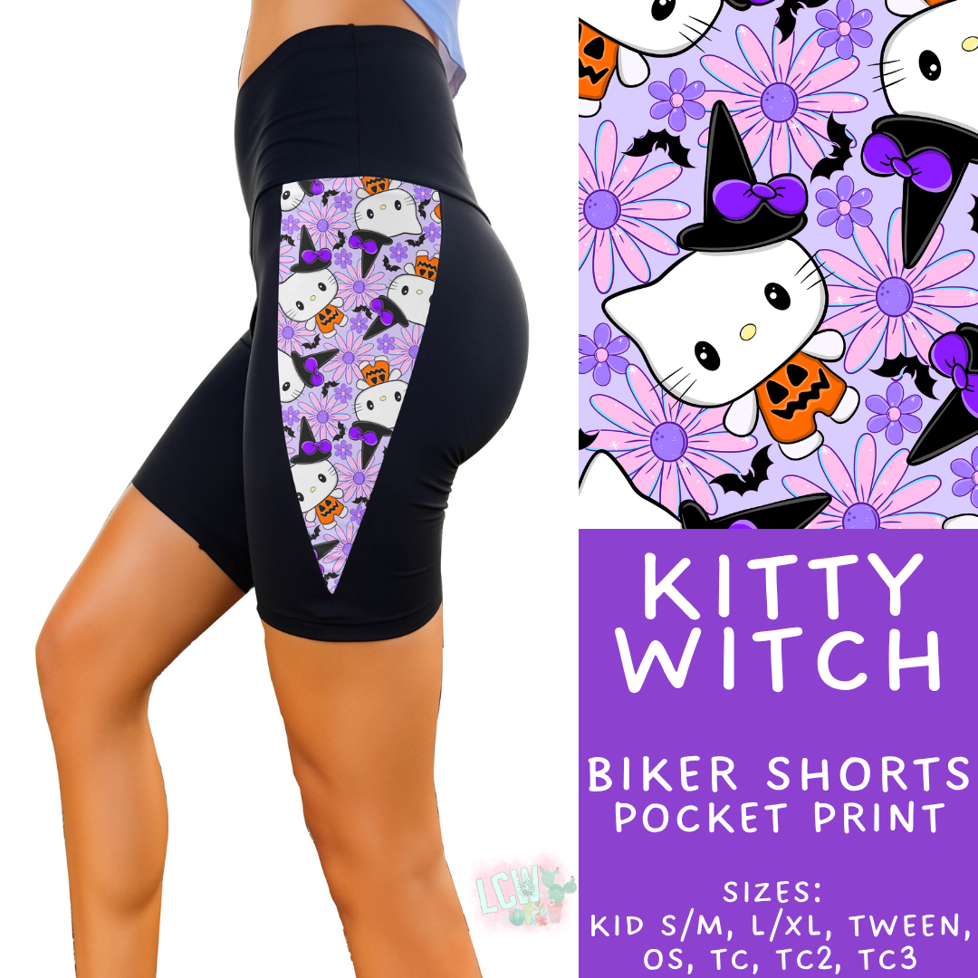 Batch #568 - Halloween Spooky Sets 3 - Closes 8/12 - ETA early October - Kitty Witch Side Panel Biker Shorts