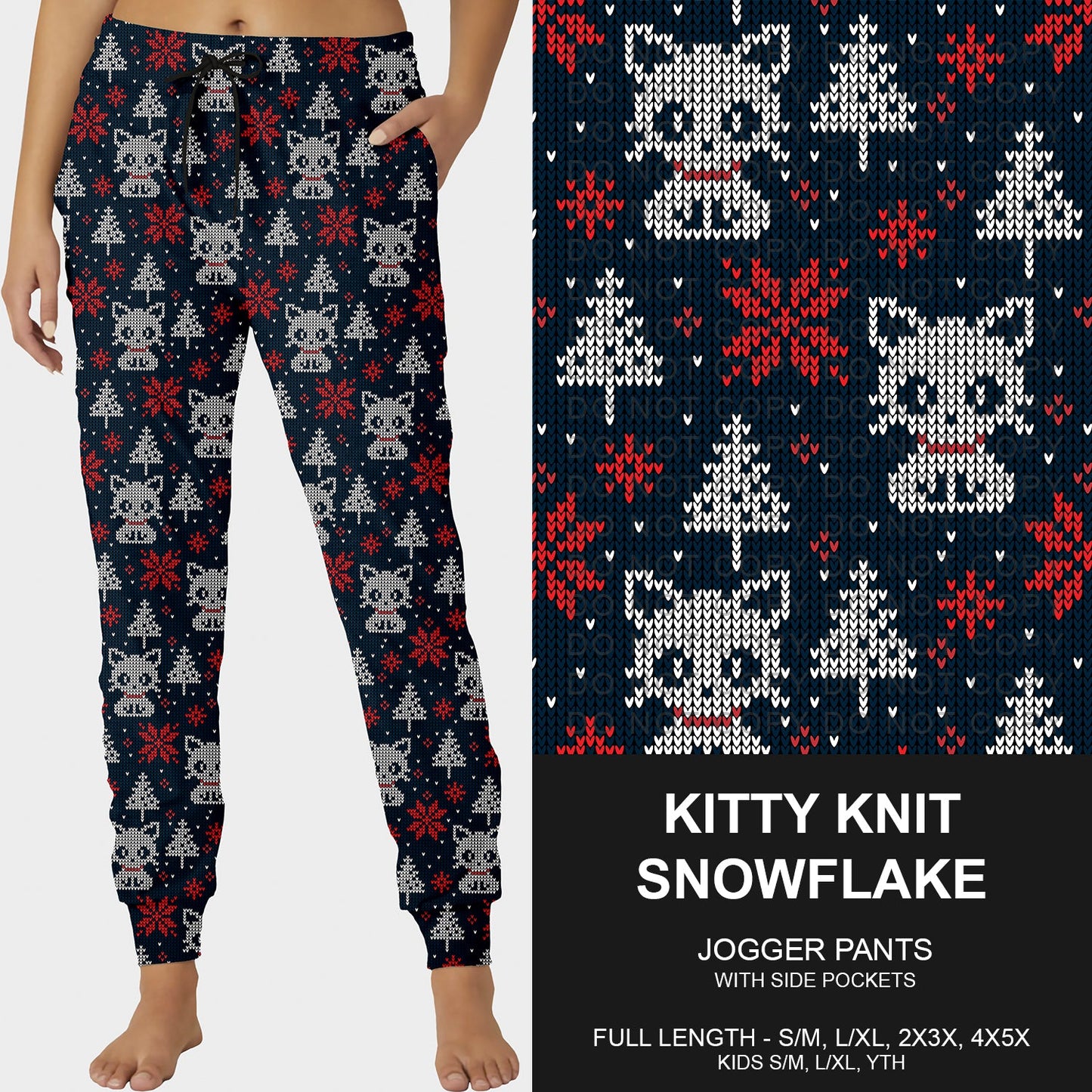 B255 - Preorder Kitty Knit Snowflake Joggers (Closes 10/12. ETA early Dec.)