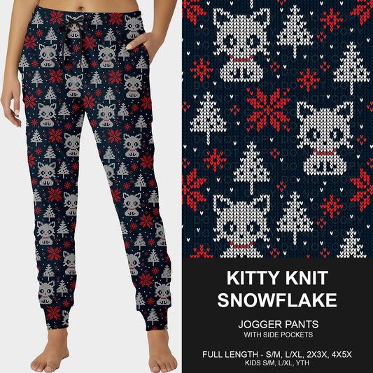 B255 - Preorder Kitty Knit Snowflake Joggers (Closes 10/12. ETA early Dec.)