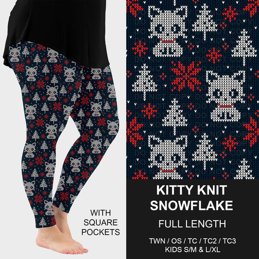 B255 - Preorder Kitty Knit Snowflake Leggings w/ Pockets (Closes 10/12. ETA early Dec.)
