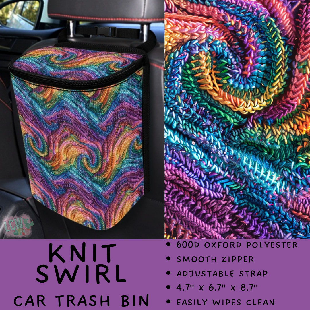 Batch #423 - Car Accessories - Closes 10/2 - ETA mid/late Nov - Knit Swirl Car Trash Bin