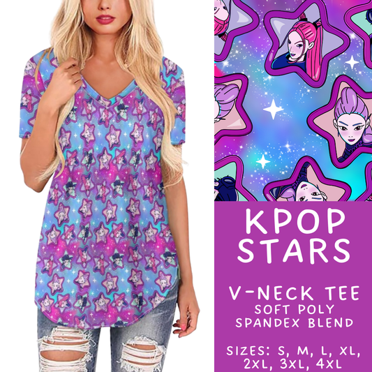 Batch #427 - August Request Run - Closes 10/9 - ETA late Nov - KPop Stars V-Neck Tee