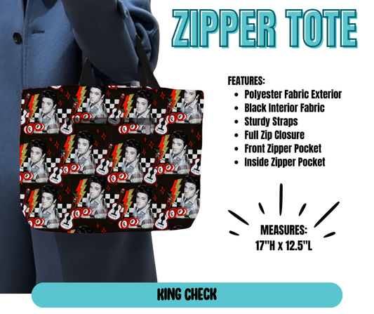 Preorder! Closes 5/21. ETA August. King Check Zipper Tote