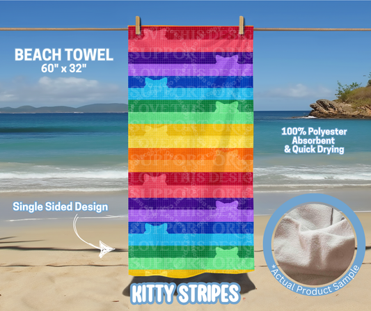 Preorder! Closes 5/15. ETA August. Kitty Stripes Towel