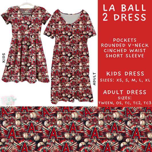Batch #498 - Strike Out 3 - Closes 3/2 - ETA early May - LA Ball 2 Adult & Kids Dresses - Alonna's Legging Land