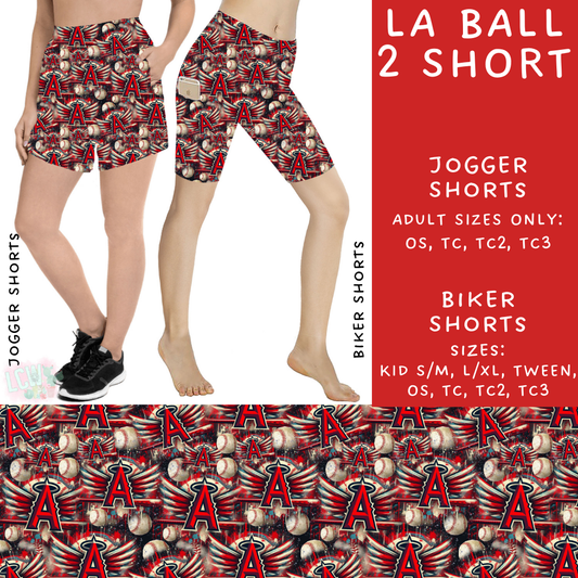 Batch #498 - Strike Out 3 - Closes 3/2 - ETA early May - LA Ball 2 Biker & Jogger Shorts - Alonna's Legging Land