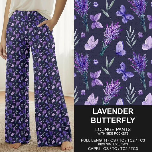 B293 - Preorder Lavender Butterfly Lounge Pants (Closes 5/31. ETA: early Aug.)