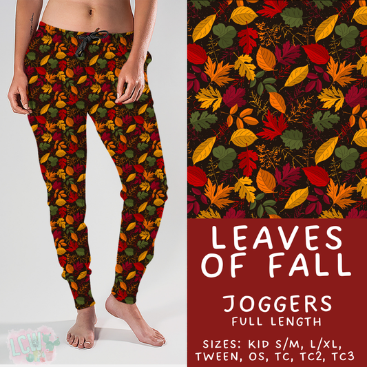 Batch #407 - Fall Fun 2 - Closes 9/4 - ETA mid/late October - Leaves of Fall Joggers