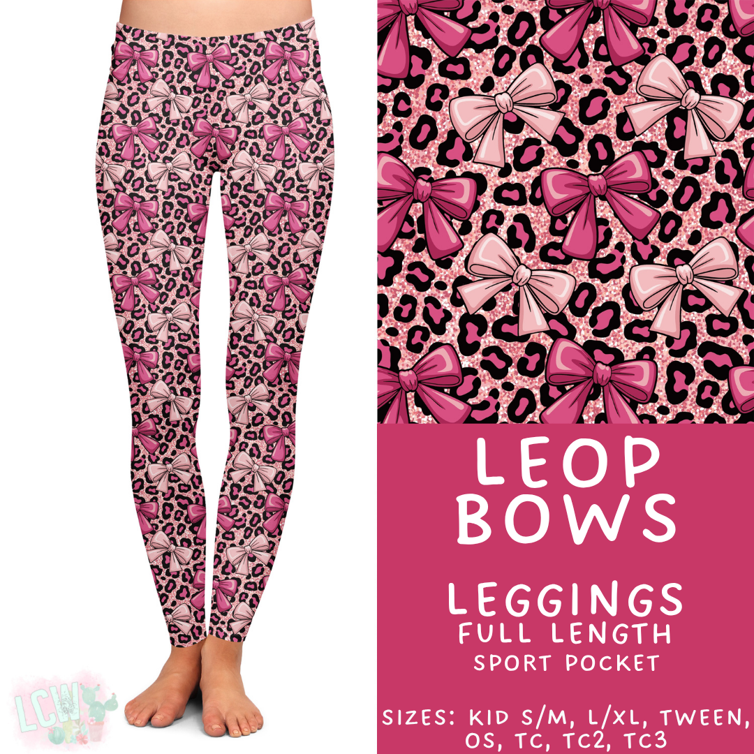 Batch #453 - Love Day 2 - Closes 11/24 - ETA mid Jan - Leop Bows Full Length Leggings