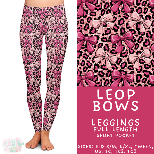 Batch #453 - Love Day 2 - Closes 11/24 - ETA mid Jan - Leop Bows Full Length Leggings