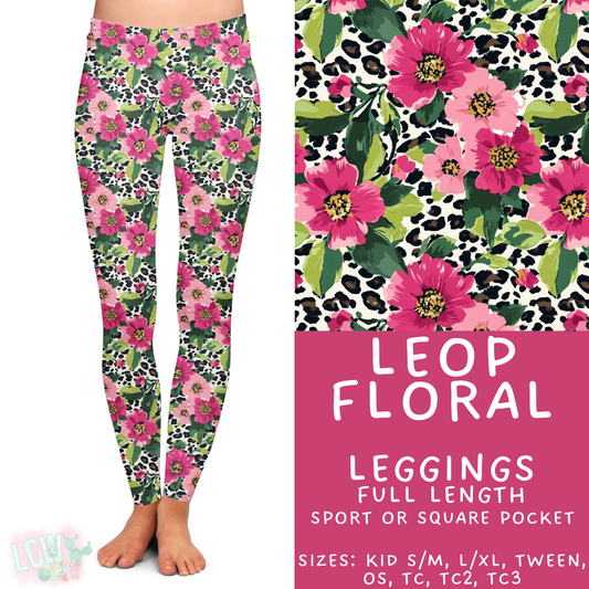 Batch #421 - Fun Run 15 - Closes 9/29 - ETA mid/late Nov - Leop Floral Full Length Leggings