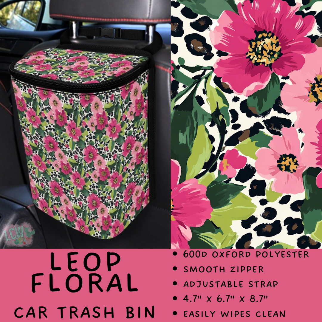 Batch #423 - Car Accessories - Closes 10/2 - ETA mid/late Nov - Leop Floral Car Trash Bin