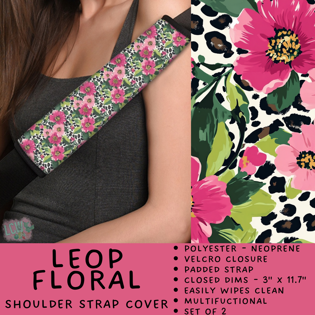 Batch #423 - Car Accessories - Closes 10/2 - ETA mid/late Nov - Leop Floral Shoulder Strap Pads