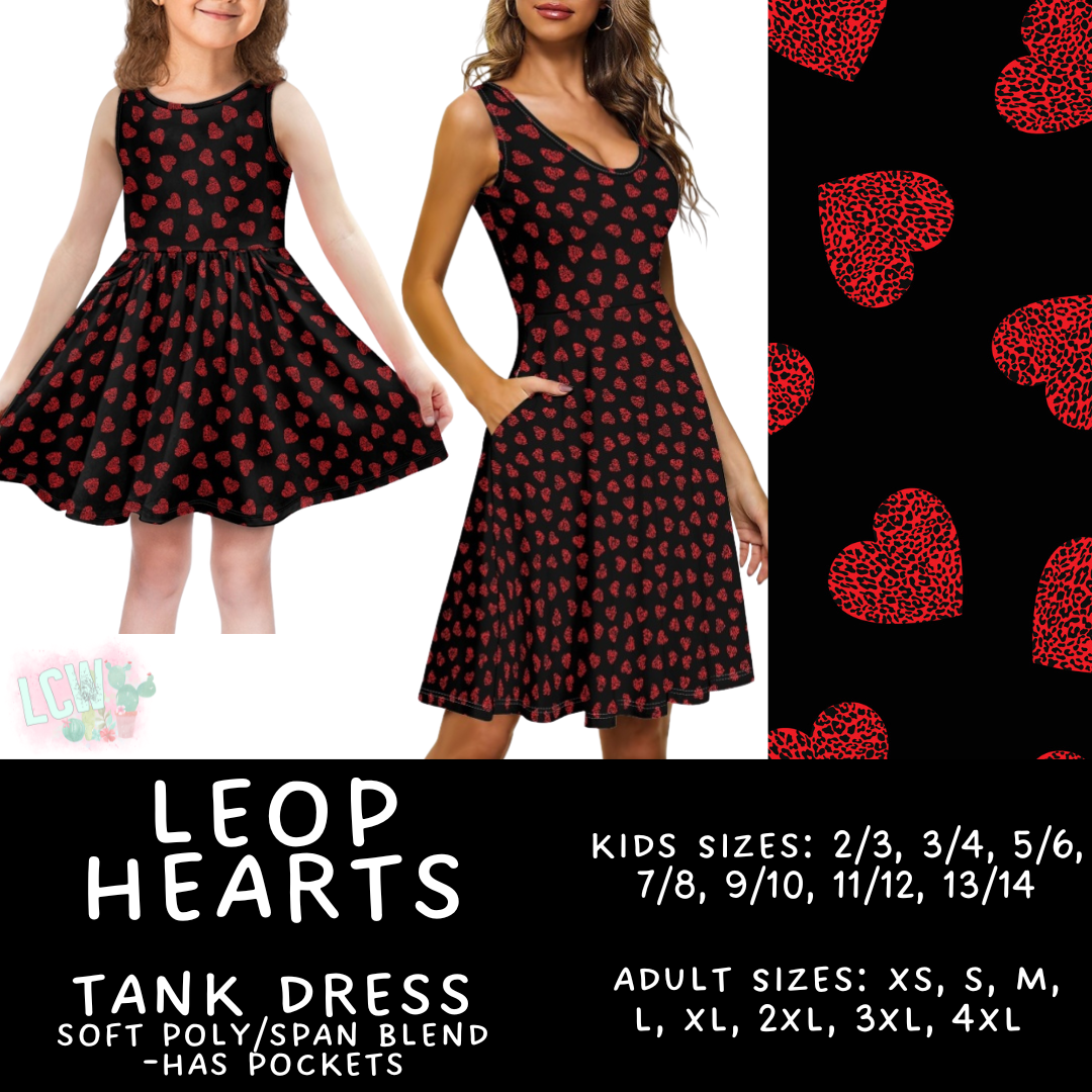 Batch #452 - Mom & Me Love - Closes 11/21 - ETA early Jan - Leop Hearts Women's & Girl's Tank Dress