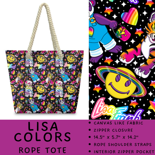 Batch #440 - Magical Character Rope Tote - Closes 10/31 - ETA mid Dec - Lisa Colors Rope Tote