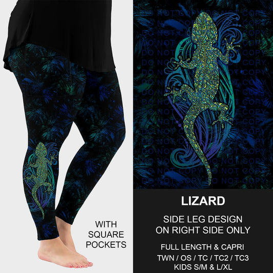 B249 - Preorder Lizard Side Design Leggings w/ Pockets (Closes 8/31. ETA: late Oct.)